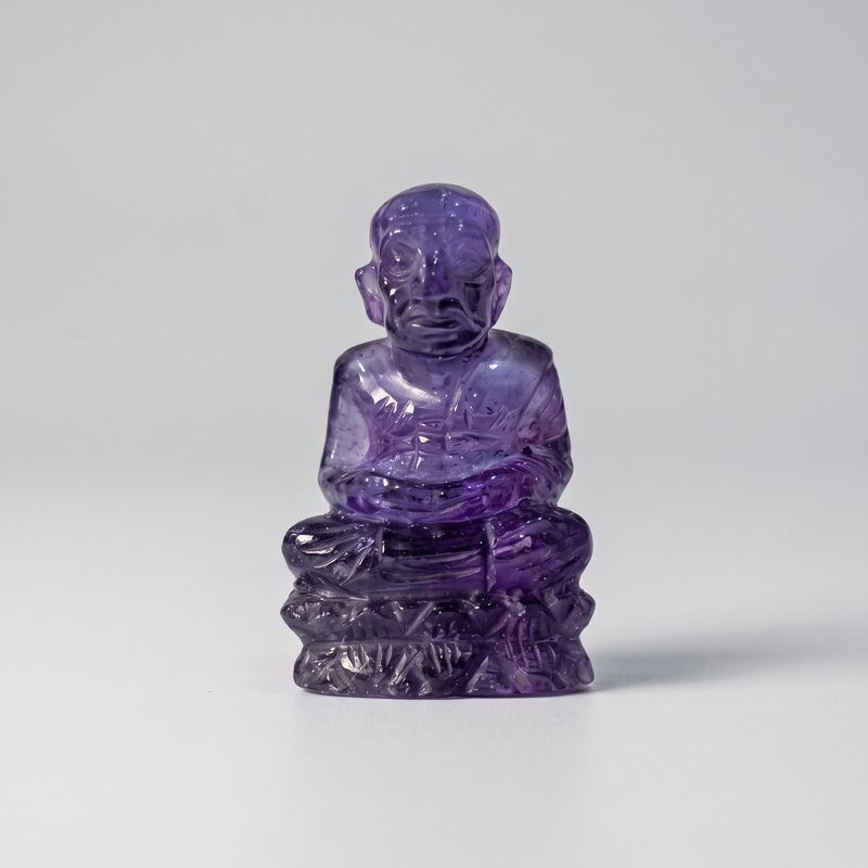 Amethyst Monk — Hand-Carved