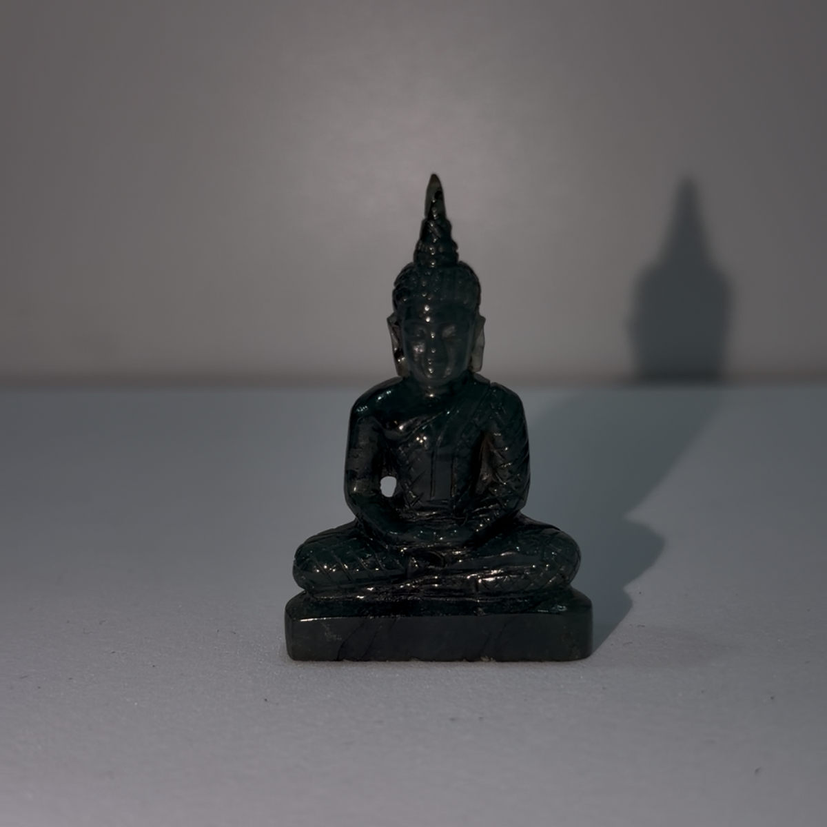 Natural Green Jade Meditating Buddha
