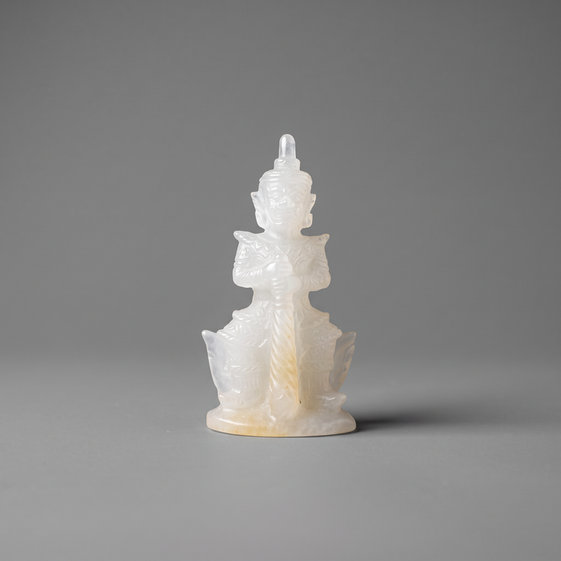 Sacred Guardian Yak — White Jade Talisman of Endurance & Pure Qi