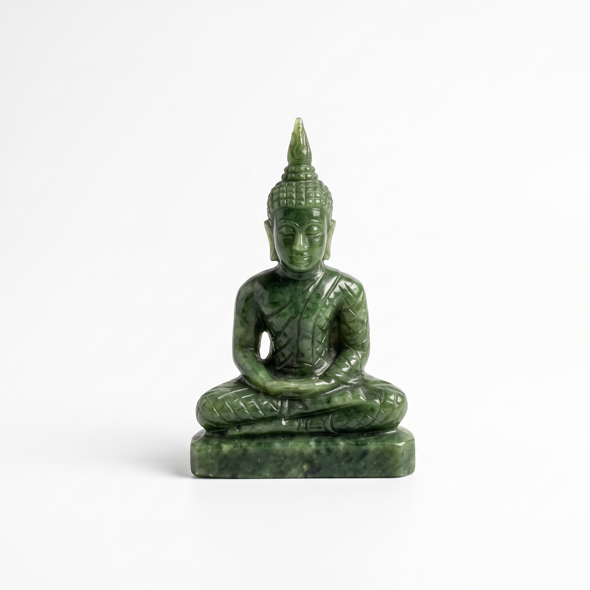 Natural Green Jade Meditating Buddha